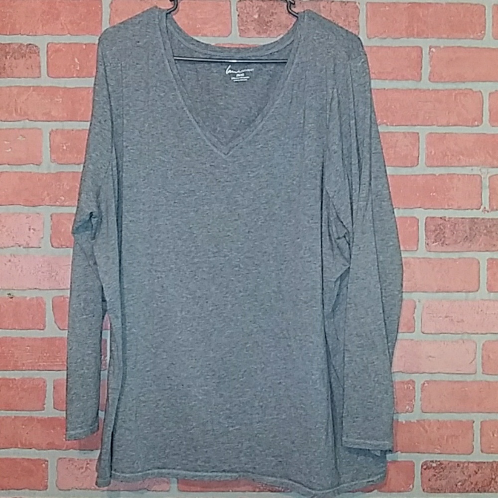 lane bryant 26/28 4X heather gray long sleeve top